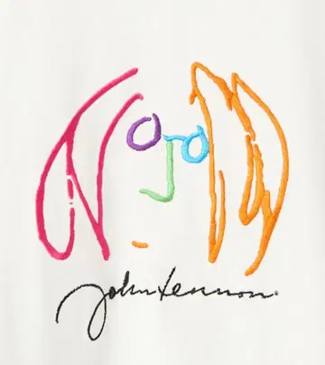 존 레논 자수 오버 사이즈 T셔츠