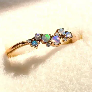 sowi K10 오팔 다이아몬드 반지