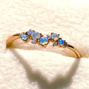 sowi K10 오팔 다이아몬드 반지