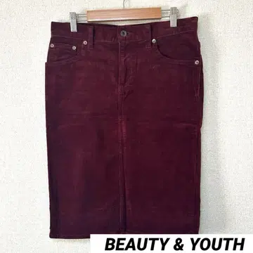 뷰티앤유스 M 코듀로이 타이트 스커트 무릎 기장 슬릿