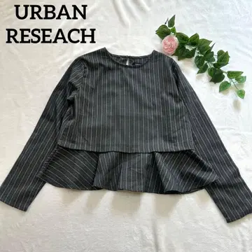 어반 리서치 페플럼 티셔츠 풀오버 상의 스트라이프