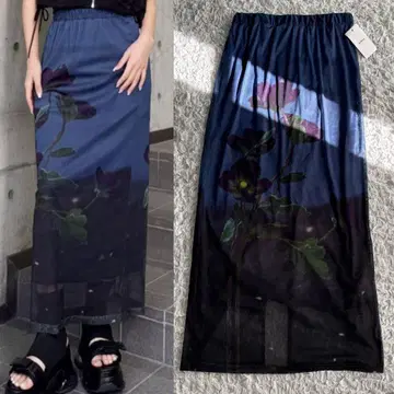 [택 포함 새상품] MURUA 무루아 프린트 시어 내로우 스커트