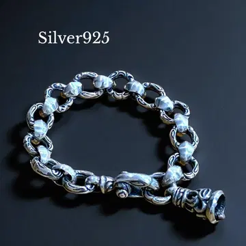 [ 중후 63.9g / 미국제 ] 실버 925 팔찌 벨 모티브