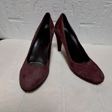 ecco 버건디 스웨이드 펌프스 힐 8cm 39 24.5cm