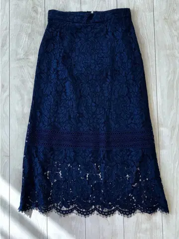 나노 유니버스 네이비 레이스 스커트