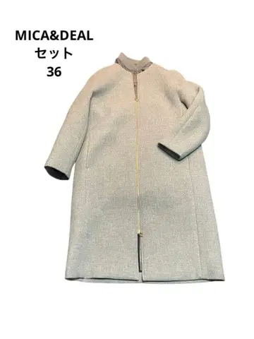 MICA&DEAL 3way 그레이 집업 롱 코트 세트 36