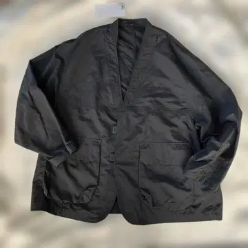 택 포함 미사용 새상품 워크맨 와이드 라게지 노카라 자켓 L 블랙