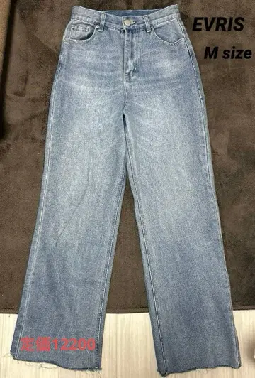 EVRIS 라이트 블루 와이드 레그 데님