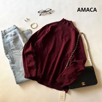 b1360 새상품 AMACA 하이넥 풀오버 니트