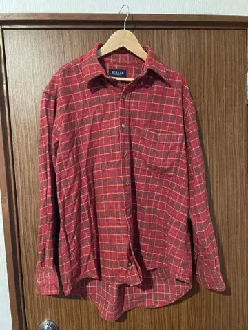 BULLIT 빨간색 체크 플란넬 셔츠 L 사이즈