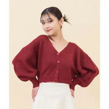 라메 스팽글 숏 가디건