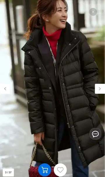 23구 후드 부착 롱 다운 자켓