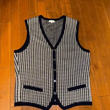 매킨토시 철학 하운드 투스 패턴 니트 베스트