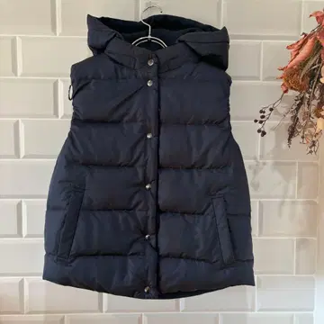 다운 베스트 리버서블 후드 네이비 프리 사이즈