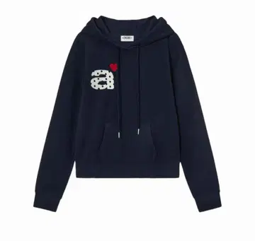 네이비 후드 부착 후드티