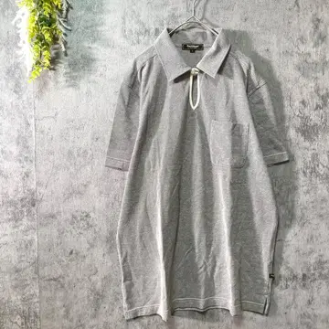 폴 스튜어트 반팔 피케 셔츠 면 사슴 무늬 키홀 고급 성숙 캐주얼