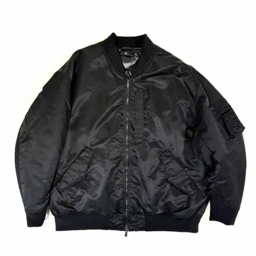 유니클로 하이브리드 다운 오버 사이즈 MA-1 블루종 블랙 4XL