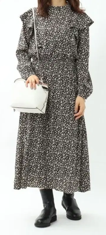 UNTITLED 언타이틀 플라워 레오파드 원피스