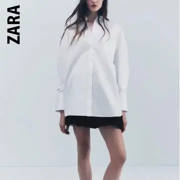 ZARA 트리밍 오버사이즈 개버딘 셔츠