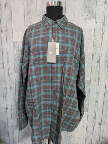 새상품 BEAMS 체크 코튼 루즈핏 셔츠 M