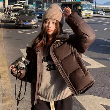 볼륨 보아 크롭 블루종 여성용