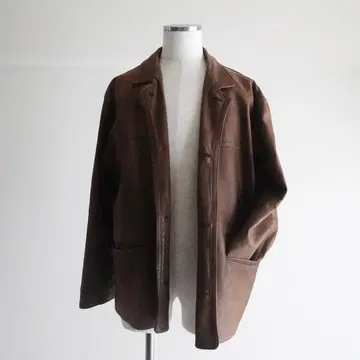 [ 프랑스제 ] 1990s ARTURO Paris 브라운 가죽 카 코트