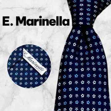 E. Marinella/이 마리넬라 넥타이 네이비 코몬 무늬 올 패턴 꽃