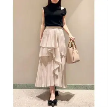 snidel 스트레이트 플리츠 캉캉 스커트