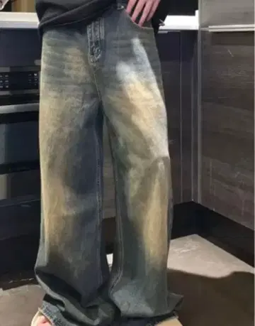 그라데이션 데님 와이드 레그