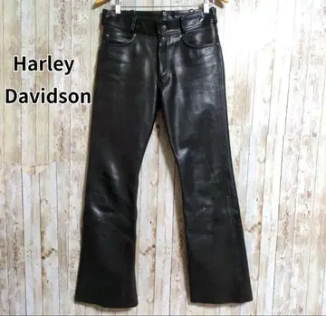 [ Harley Davidson ] 가죽 팬츠 천연 가죽 30 블랙