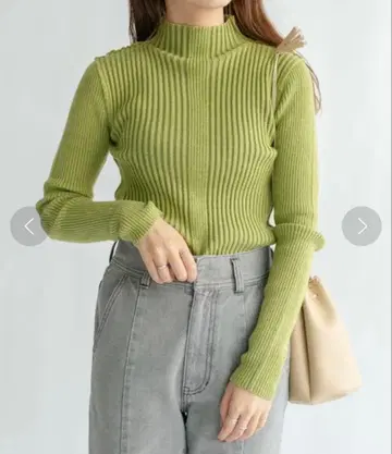 KBF 랜덤 RIB 하이넥 니트 MACCHA