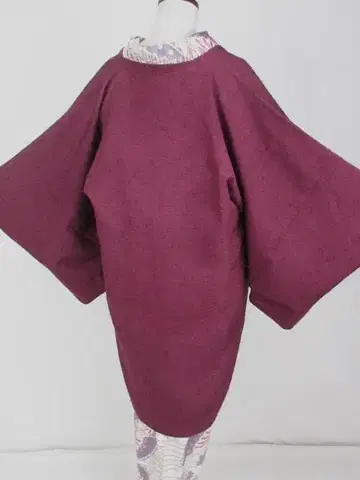 히게츠무기! 클라렛 색상*이중 기모노*롱 코트*95cm*화장 64