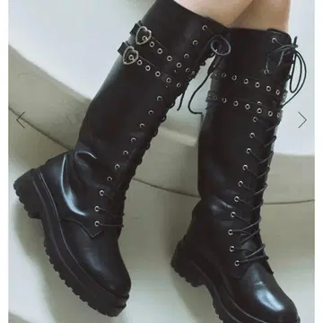 Ank Rouge 하트 벨트 롱 부츠