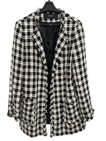 ZARA 트위드 자켓 노카라 테일러드 자켓 미들 코트