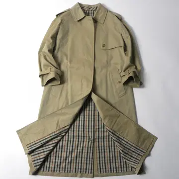 닥스 트렌치코트 하우스 체크 안감 7AB 카키 레어 제비 코트기