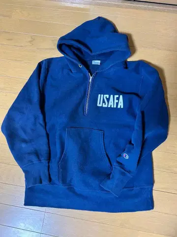 Champion USAFA 집업 후드티 네이비