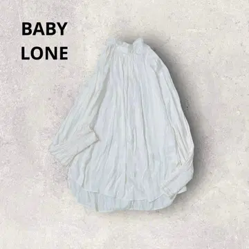 바빌론 노카라 셔츠 하이넥 프릴 개더 드롭 숄더