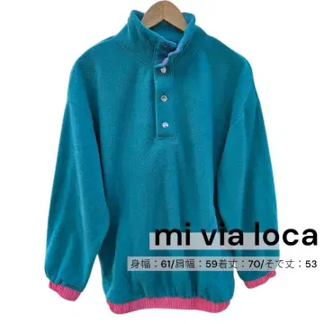 mi via loca 배색 플리스 보아 아노락 풀오버