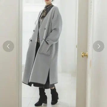 [ 새상품 ] andemiu 안데뮤 리버서블 체크 코트 롱 코트