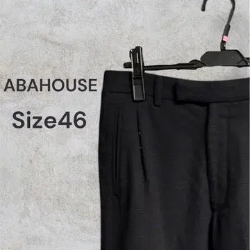 ABAHOUSE 글렌체크 플리츠 테이퍼드