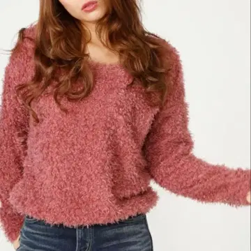 rienda [ F ] 루프컷 숏 상의 핑크 봄/가을 프리 사이즈