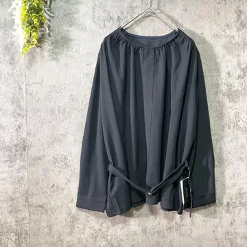 택 포함 새상품 케티 긴팔 블라우스 풀오버 허리 리본 깔끔한 출퇴근용