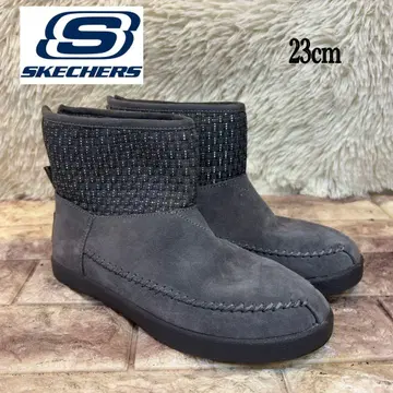 컨디션 최상 스케쳐스 스웨이드 백 지퍼 숏부츠 23cm