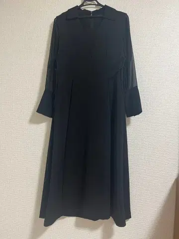 resil 새상품에 가까운 38 리본 롱 원피스 야마다야 블랙 포멀