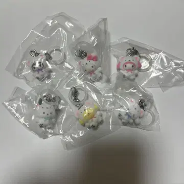 산리오 포근포근 스노우 표시 액세서리 6개 세트