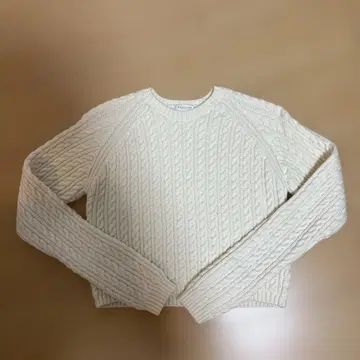 MACPHEE 아이보리 케이블 니트 긴팔