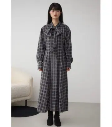 AZUL BY MOUSSY 체크 보타이 원피스