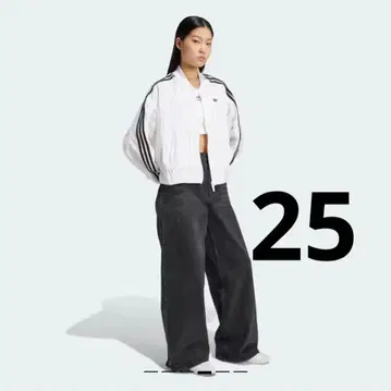 adidas ADILENIUM 지퍼 워시드 데님 팬츠 25inch