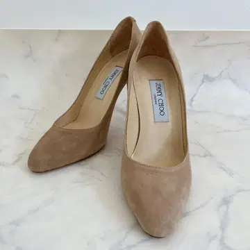 지미추 스웨이드 스틸레토 하이힐 펌프스 베이지 38