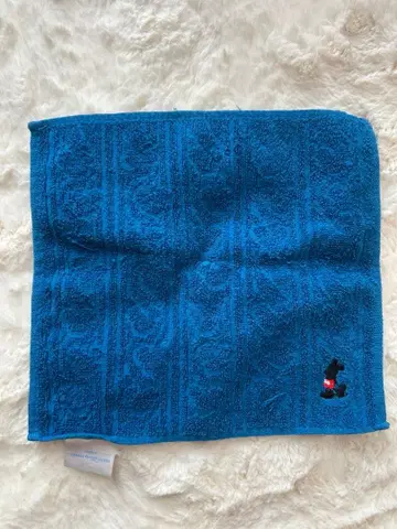 리오님 미키 자수 파란 타월